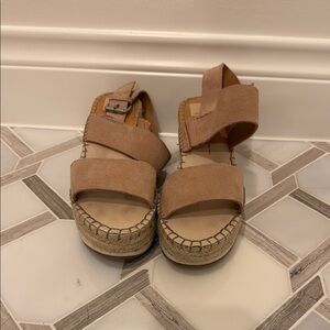 Dolce Vita Tan Espadrille Wedge Sandals